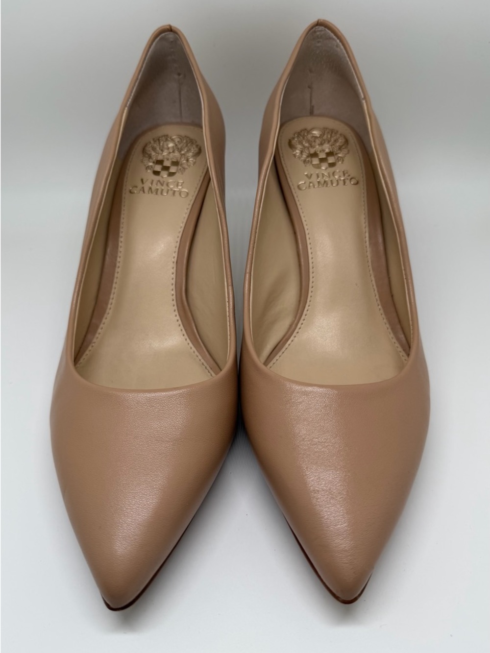 Vince Camuto Cream Pointed-Toe Leather Heels Sz 8.5